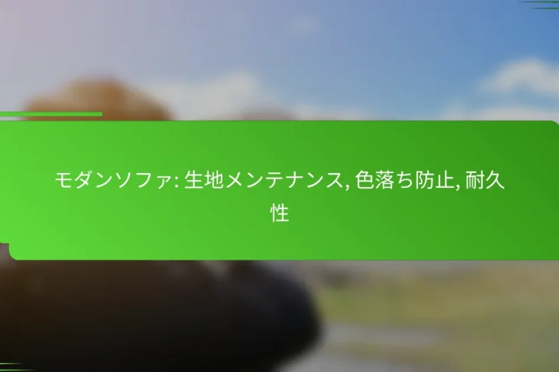 モダンソファ: 生地メンテナンス, 色落ち防止, 耐久性