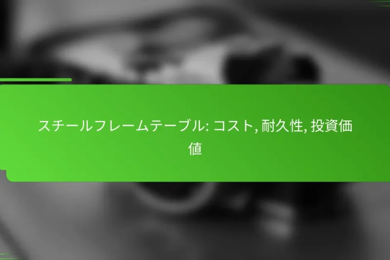スチールフレームテーブル: コスト, 耐久性, 投資価値
