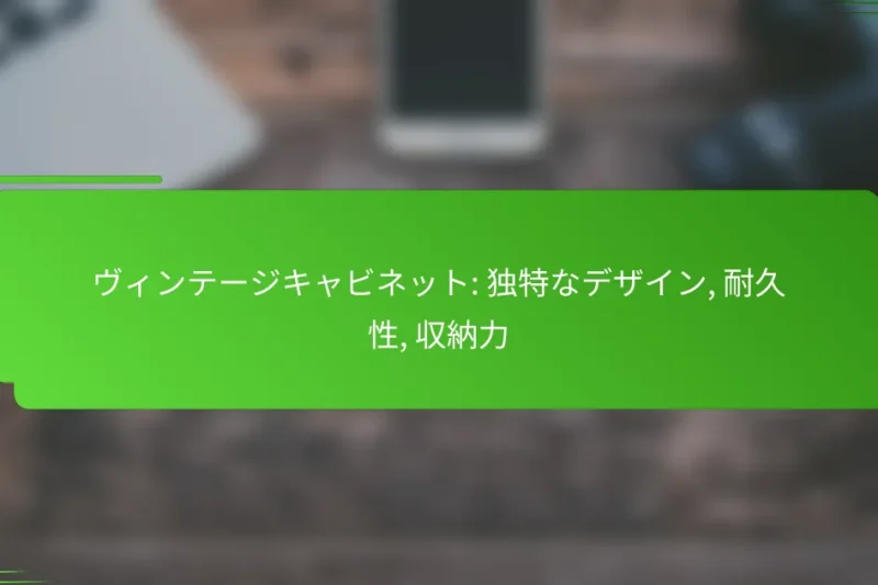 ヴィンテージキャビネット: 独特なデザイン, 耐久性, 収納力