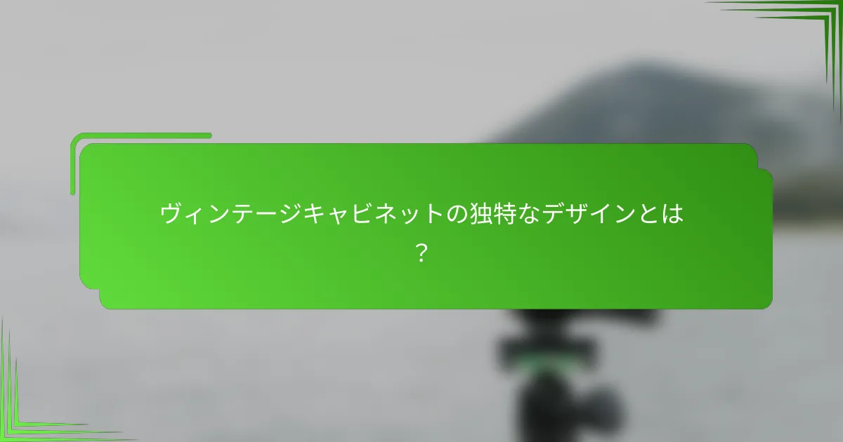 ヴィンテージキャビネットの独特なデザインとは?