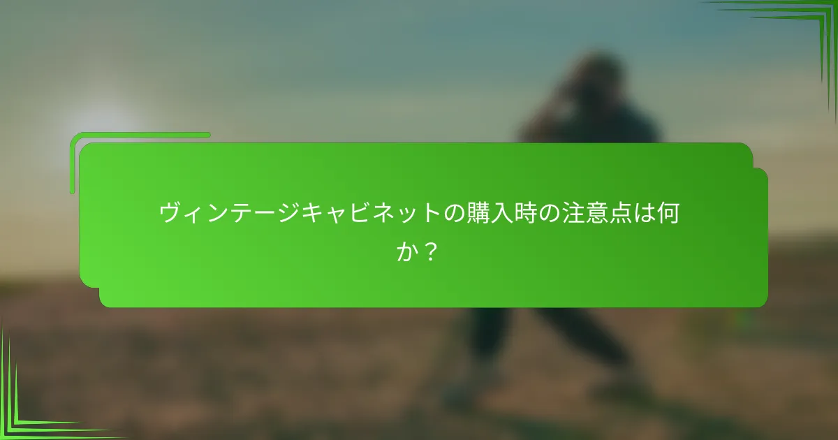 ヴィンテージキャビネットの購入時の注意点は何か？